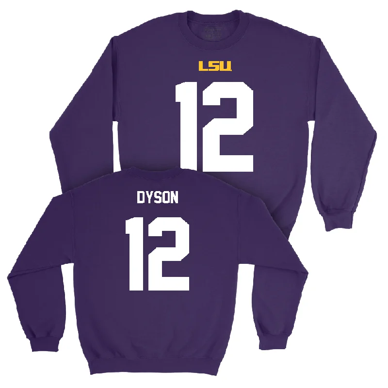 Long Sleeve University-LSU Football Purple Shirsey Crew  - Knox Dyson