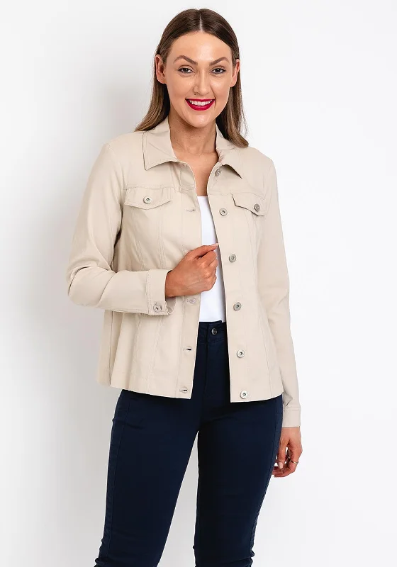 Jackets Limited Edition-Robell Happy Denim Effect Jacket, Beige