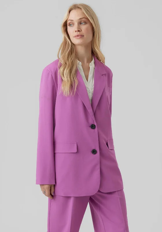 Jackets Embroidered-Vero Moda Zelda Oversize Blazer, Radiant Orchid