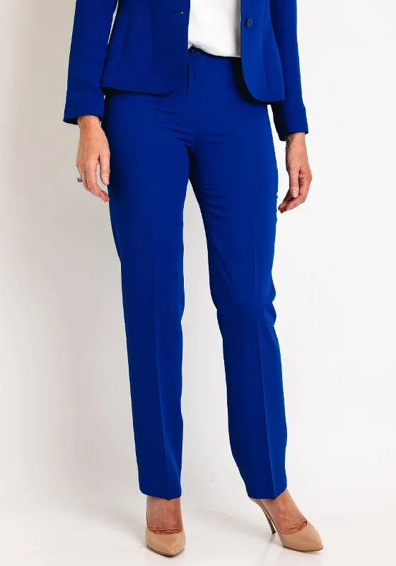 Moisture Wicking Pants-Christina Felix Tailored Straight Leg Trousers, Royal Blue