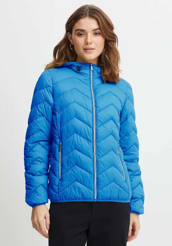 Jackets Unique-Fransa Outdoors Quilted Short Jacket, Azure Blue