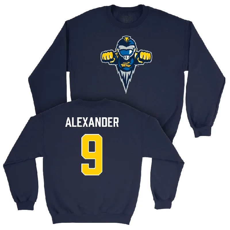 Long Sleeve Reflective-Toledo Football Navy Legacy Crew - Darius Alexander | #9