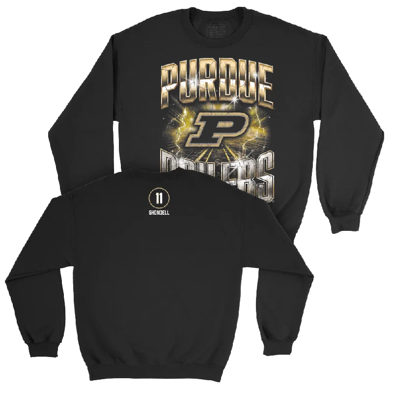 Long Sleeve Weekend Outfit-Women's Volleyball Black Graphic Crew  - Allie Shondell