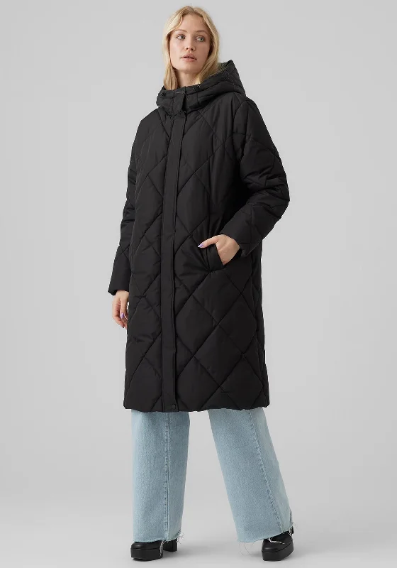 Jackets Formal-Vero Moda Adela Long Quilted Oversized Coat, Black