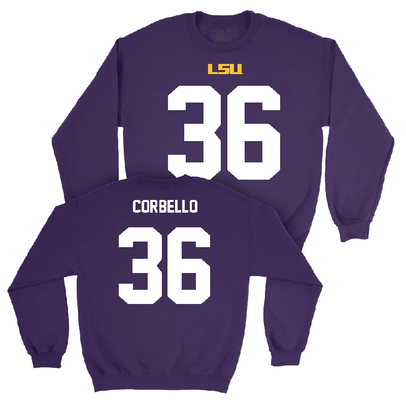 Long Sleeve Pajamas-LSU Football Purple Shirsey Crew  - Aidan Corbello