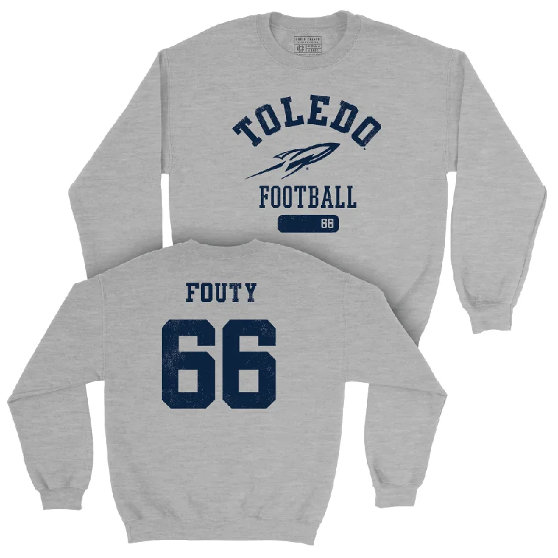 Long Sleeve Greek Life-Toledo Football Sport Grey Varsity Crew  - Carter Fouty