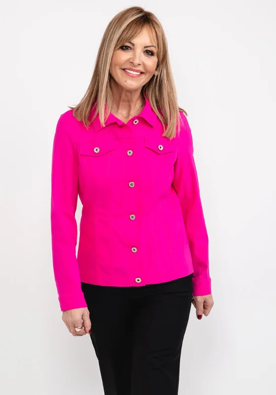 Jackets Fashion-Robell Happy Denim Effect Jacket, Cabaret Pink