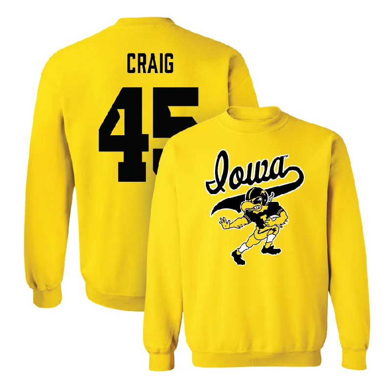 Long Sleeve Thermal Wear-Gold Football Mascot Crew - Deontae Craig