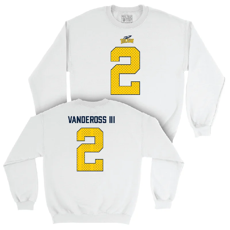 Long Sleeve Tie-Dye-Toledo Football White Blitz Crew - Junior Vandeross III | #2