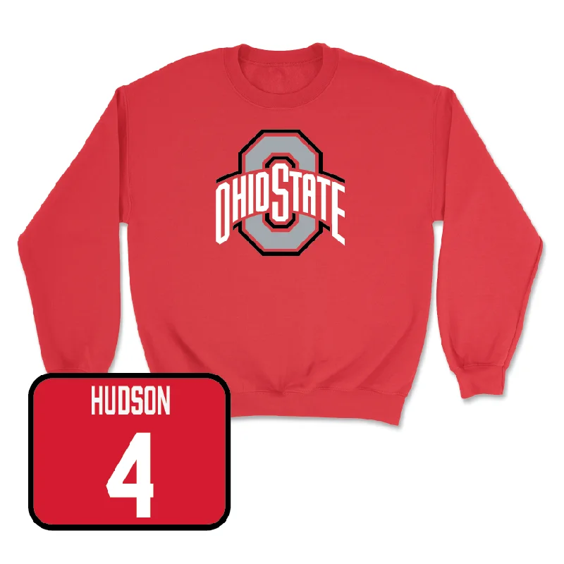 Long Sleeve Polyester-Red Men's Volleyball Team Crew  - Drew Hudson