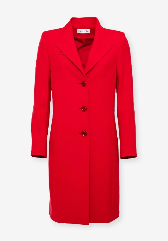 Jackets Motivational-Christina Felix Tailored Long Coat, Red