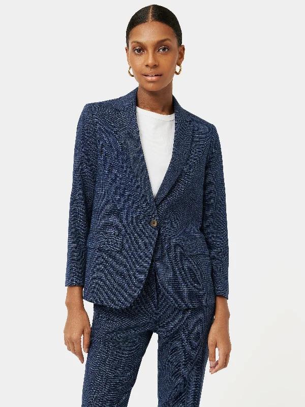 Jackets Cold Weather-Portofino Brook Check Jacket | Navy