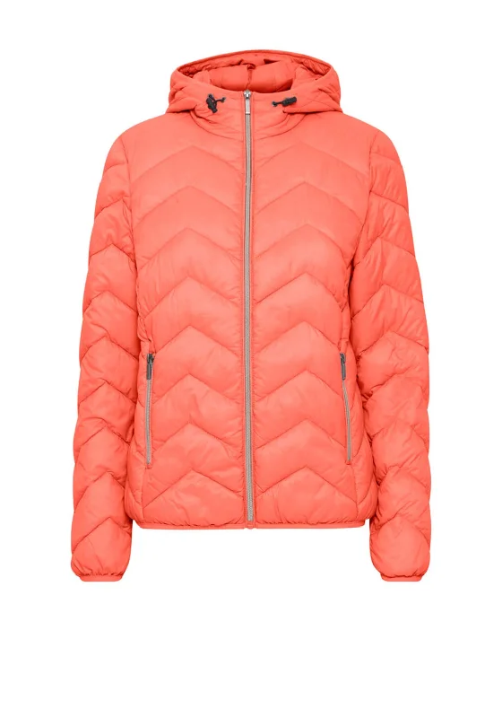 Jackets Limited Edition-Fransa Outdoors Quilted Short Jacket, Coral