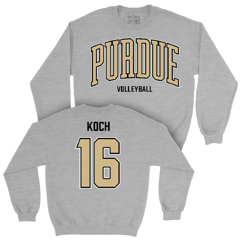 Long Sleeve Boho-Women's Volleyball Sport Grey Arch Crew - Maddie Koch | #16