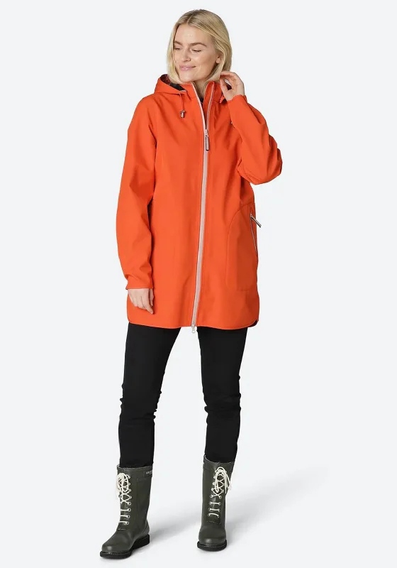 Jackets Rugged-Ilse Jacobsen Rain 135 Long Raincoat, Warm Orange