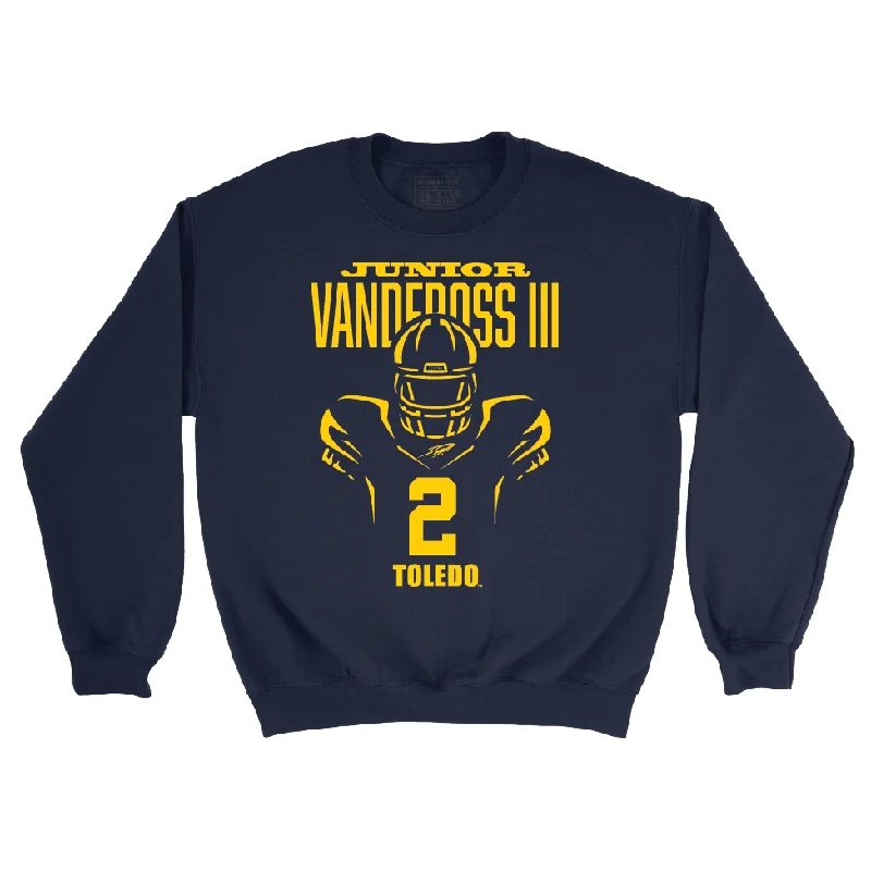 Long Sleeve High-Quality-Toldeo Football Navy End Zone Crew - Junior Vandeross III | #2