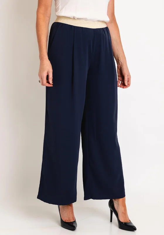 New Arrival Pants-Malissa J One Size Wide Leg Trousers, Navy