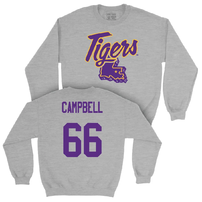 Long Sleeve Designer-Football Sport Grey Tiger State Crew   - Will Campbell