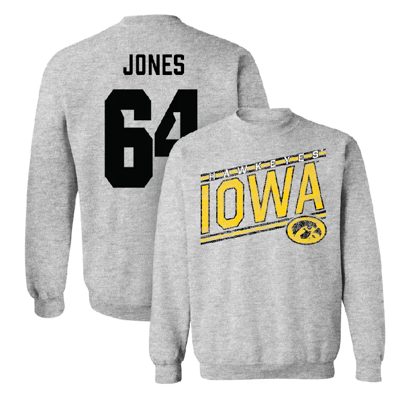 Long Sleeve Breathable-Sport Grey Football Slant Crew - Leighton Jones