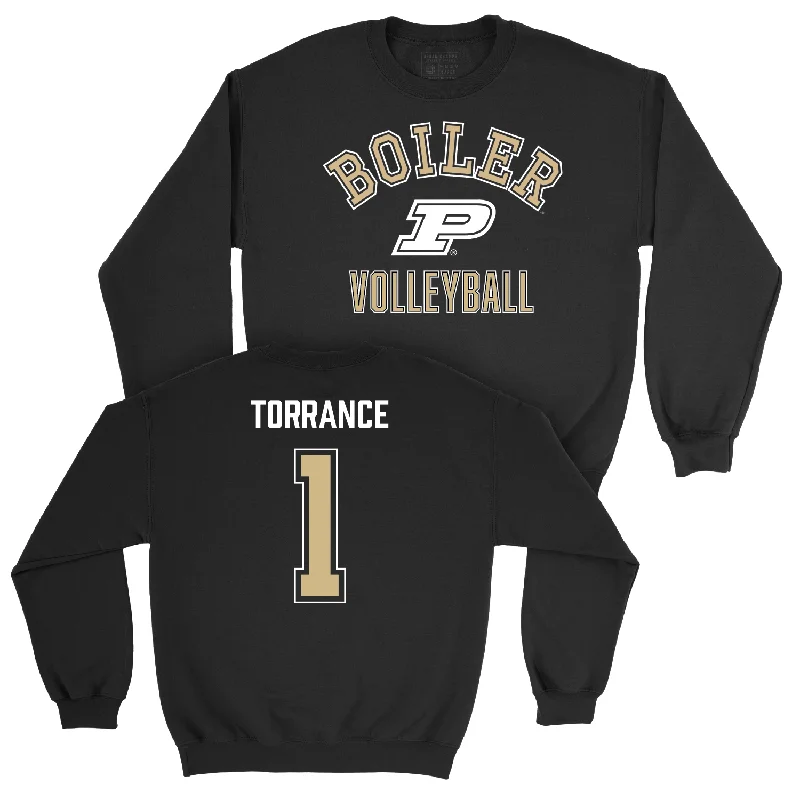 Long Sleeve Retro-Women's Volleyball Black Classic Crew - Ava Torrance | #1