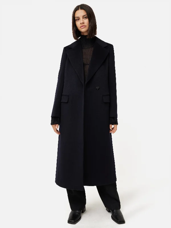 Jackets Pullover-Wool Maxi City Coat | Navy