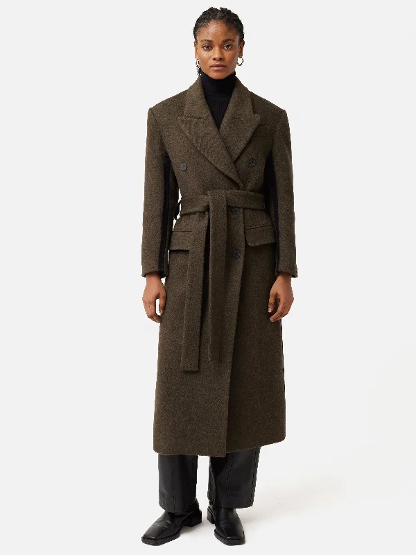 Jackets Custom-Italian Wool Maxi Coat | Brown