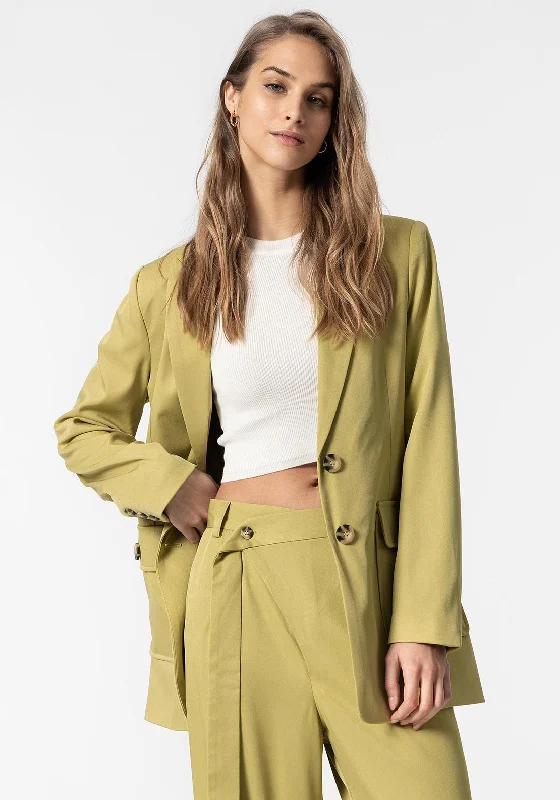 Jackets Techwear-Tiffosi Matilda Single Breasted Straight Blazer, Green