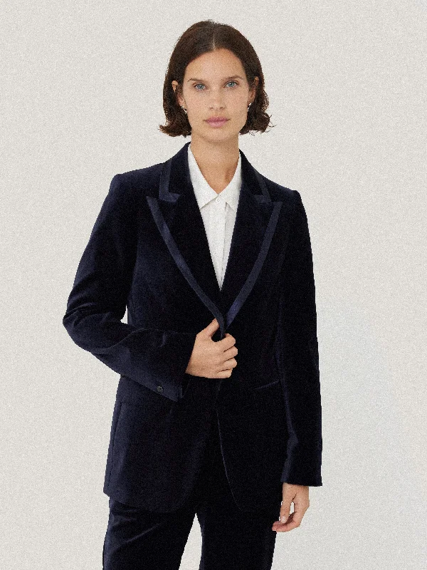 Jackets Breathable-Ashby Velvet Blazer | Navy