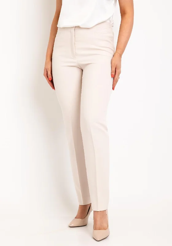 Fleece Lined Pants-Avalon Penny Tailored Trousers, Stone