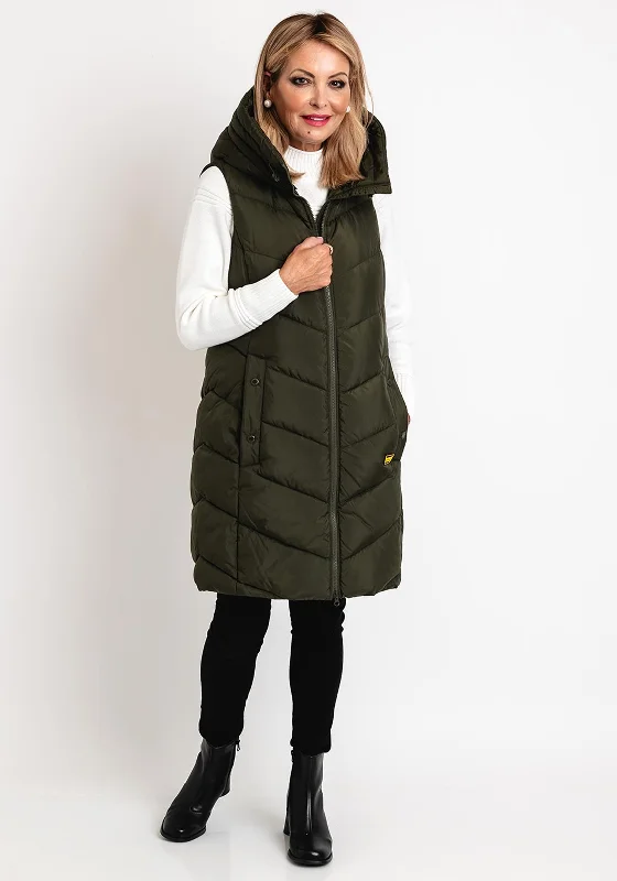 Jackets Slim Fit-Barbour International Womens Boston Gilet, Khaki