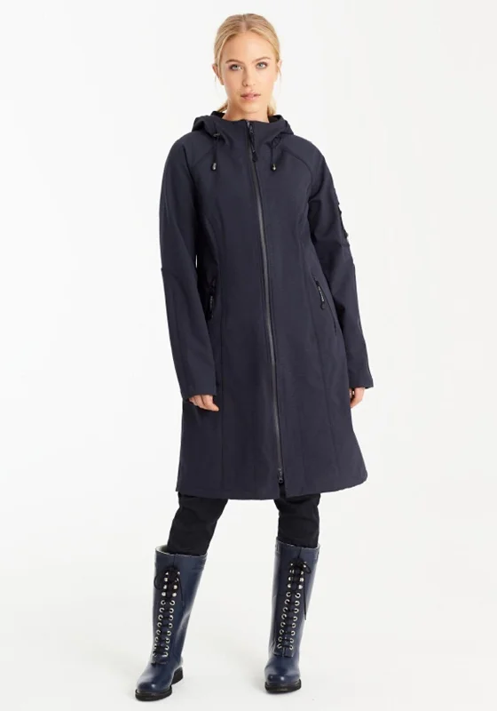 Jackets Purple-Ilse Jacobsen Rain 37 Long Hooded Raincoat, Navy