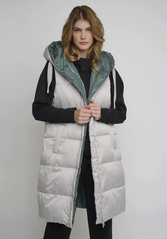 Jackets Silver-Rino & Pelle Flyn Long Padded Gilet, Moonstruck