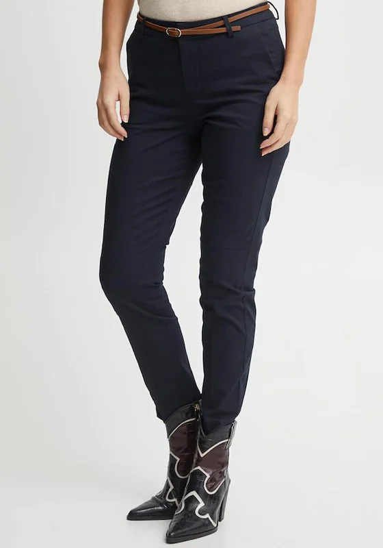 Football Pants-B.young Slim Leg Trousers, Copenhagen Night