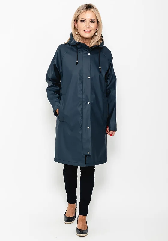 Jackets Fuzzy-Frandsen Water Resistant Long Raincoat, Navy