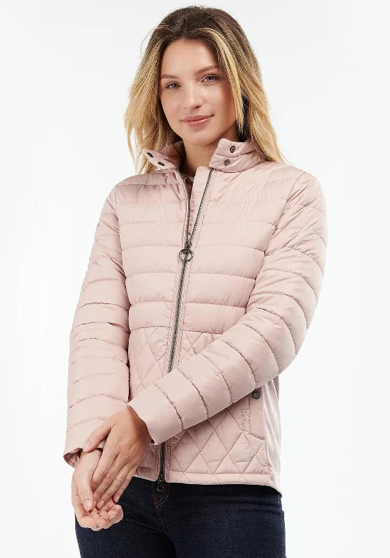 Jackets Quick-Dry-Barbour Womens Esme Quilted Short Jacket, Pastel Pink