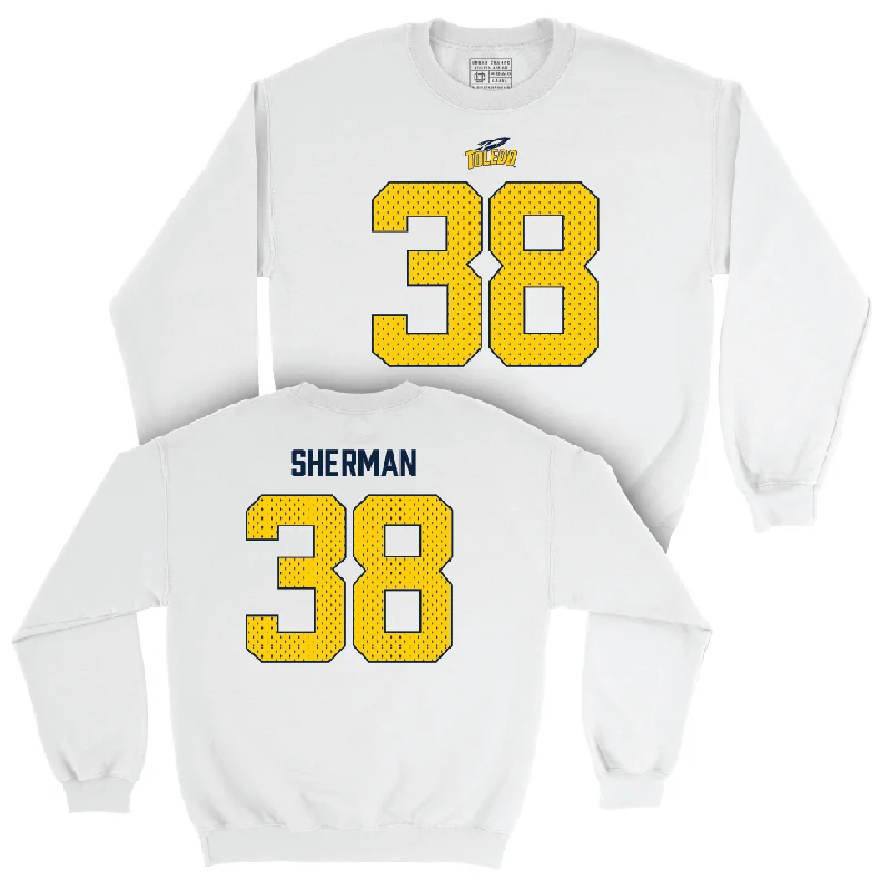 Long Sleeve Camouflage-Toledo Football White Blitz Crew - K’Von Sherman | #38