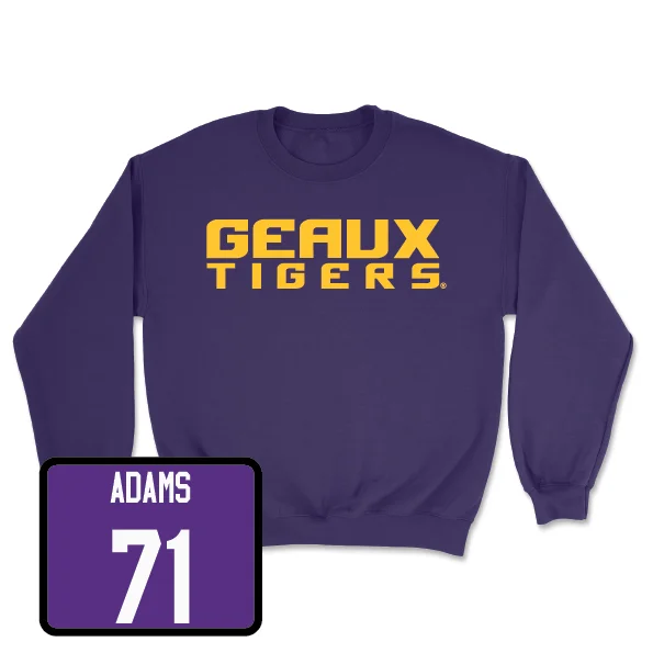 Long Sleeve Night Out-Football Purple Geaux Crew - Tyree Adams