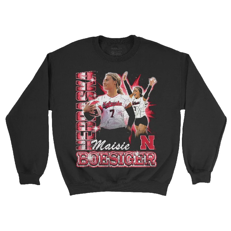 Long Sleeve Moisture-Wicking-EXCLUSIVE RELEASE: Maisie Boesiger 90s Retro Black Crew