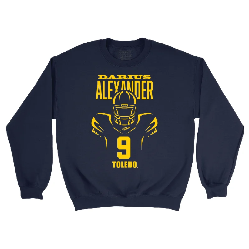 Long Sleeve Gift-Toldeo Football Navy End Zone Crew - Darius Alexander | #9