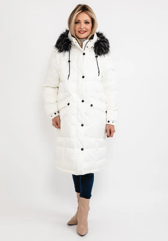 Jackets Rugged-Frandsen Faux Fur Hood Puffer Coat, White