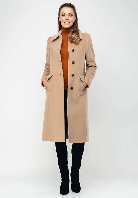 Jackets Inspirational-Christina Felix Classic Wool & Cashmere Coat, Camel