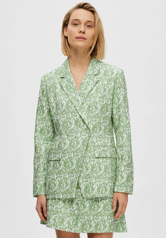 Jackets Office-Selected Femme Elea Jacquard Blazer, Absinthe Green