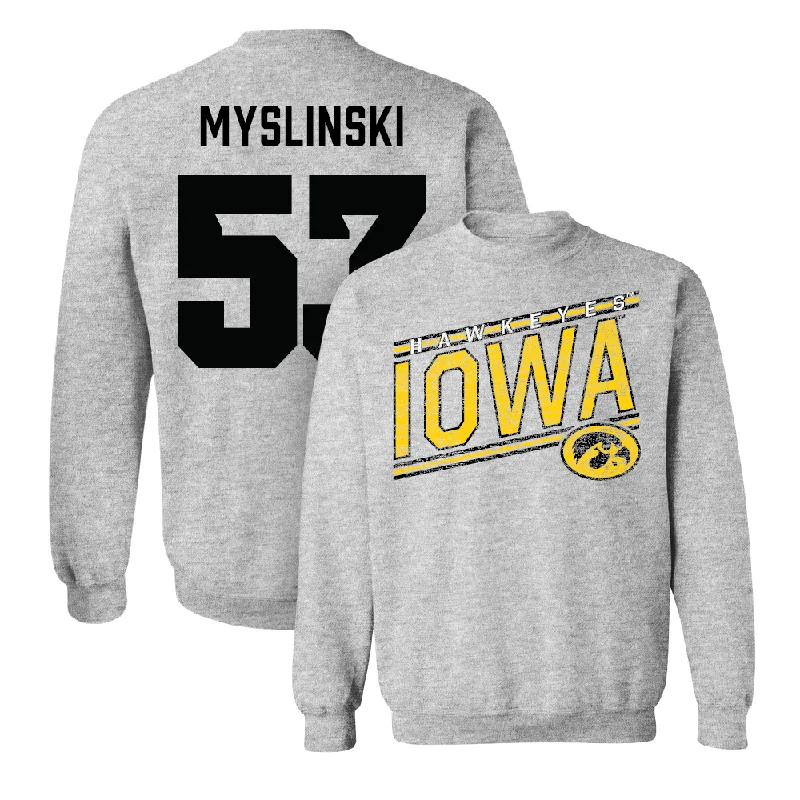 Long Sleeve Tie-Dye-Sport Grey Football Slant Crew   - Michael Myslinski