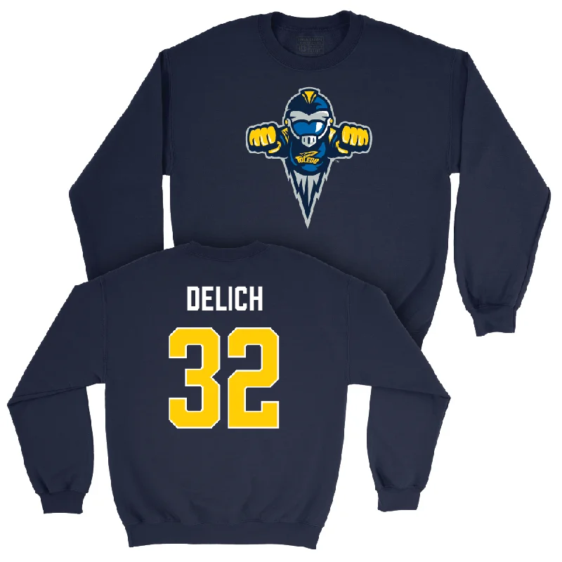 Long Sleeve Hiking-Toledo Football Navy Legacy Crew  - Landen Delich