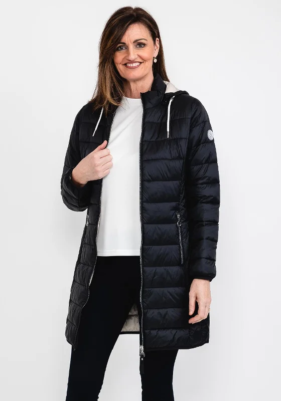 Jackets Pop Culture-Frandsen Long Quilted Coat, Black