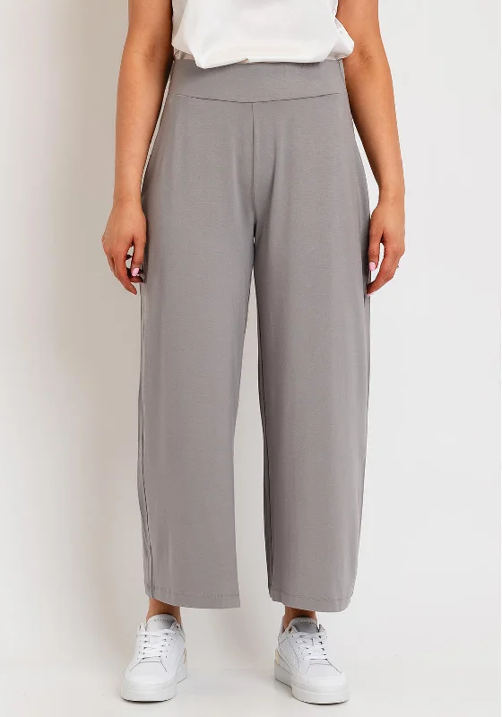 Windproof Pants-Naya Wide Leg Crop Trouser, Mink