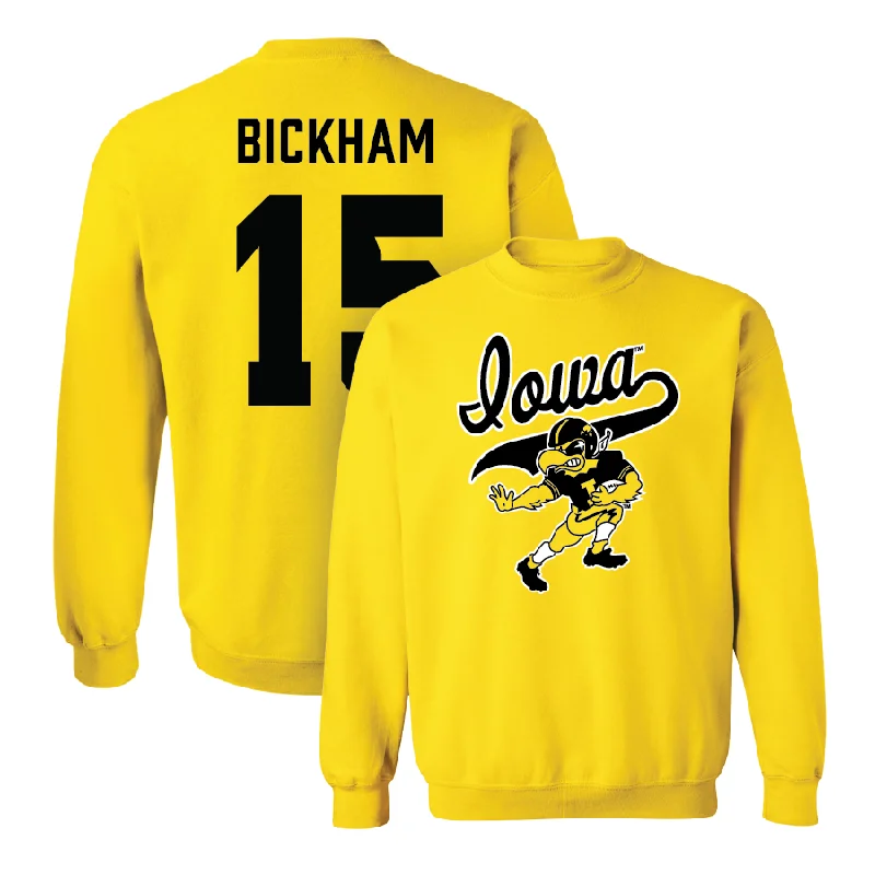 Long Sleeve Performance Fit-Gold Football Mascot Crew - Amare Bickham