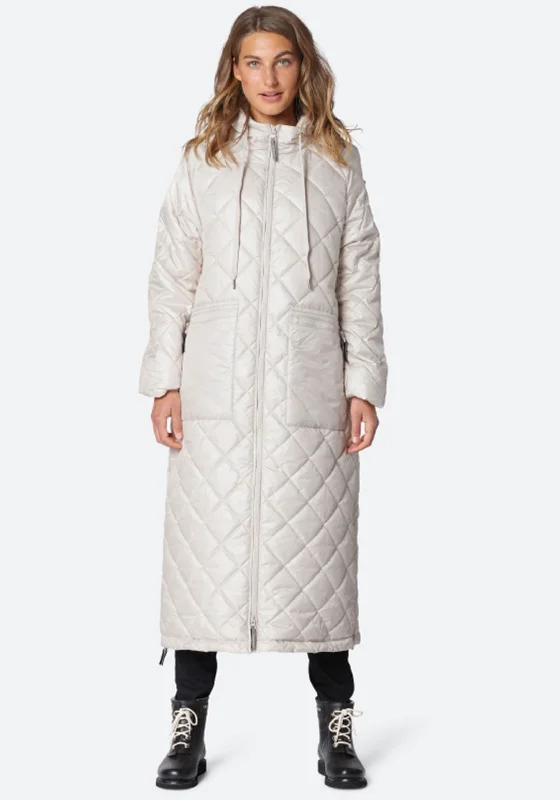 Jackets Lightweight-Ilse Jacobsen Aerial Diamond Quilted Long Coat, Cream