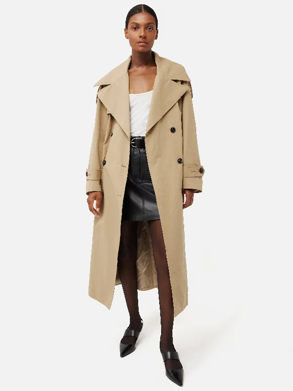 Jackets Girls-Nelson Cotton Trench Coat | Stone