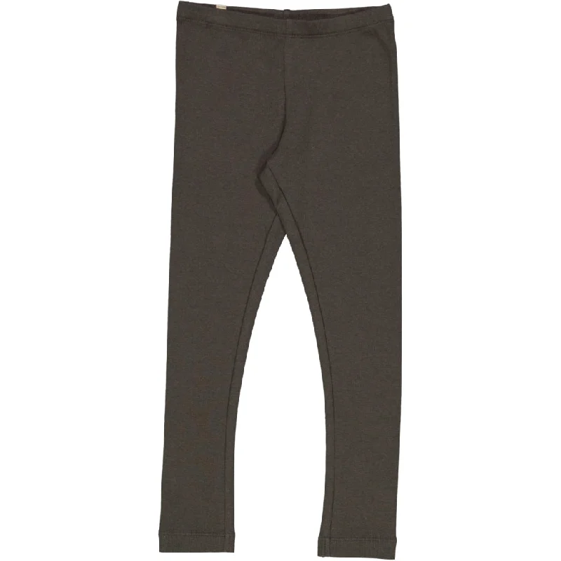 Tapered Pants-Rib Leggings - black granite